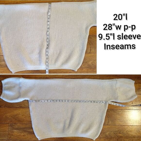 VTG San Miguel White Cable Knit 100% Cotton Oversized Sweater Medium - Picture 14 of 15